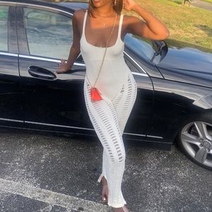 cream colored missyempire jumpsuit